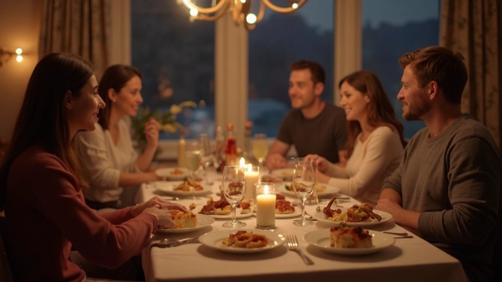 Familie spreekt Nederlands bij het diner in een warm en vriendelijk gezelschap